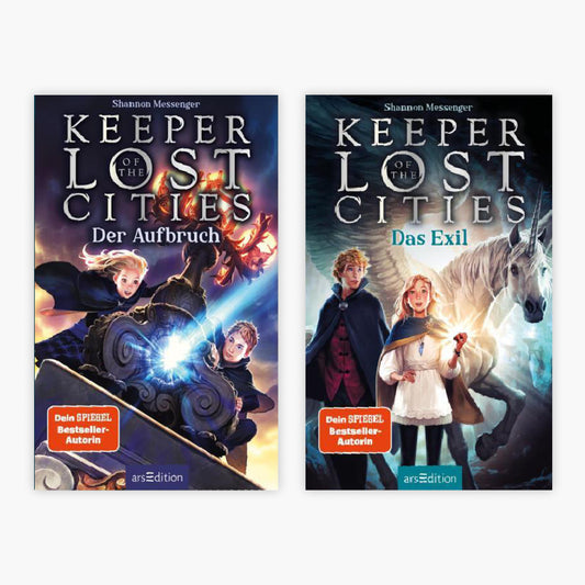 Die Keeper of the Lost Cities-Reihe im Taschenbuchformat Band 1+2 plus 1 exklusives Postkartenset
