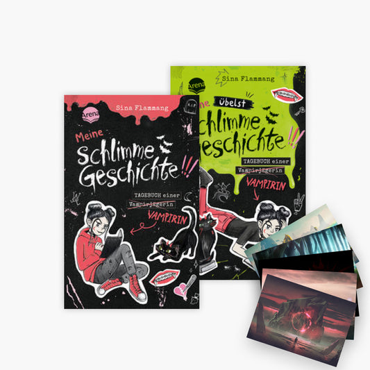 Meine schlimme Geschichte!!! Tagebuch einer Vampirin - Band 1+2 im Set plus 1 exklusives Postkartenset