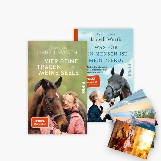 Vier Beine tragen meine Seele + Was für ein Mensch ist mein Pferd plus 1 exklusives Postkartenset