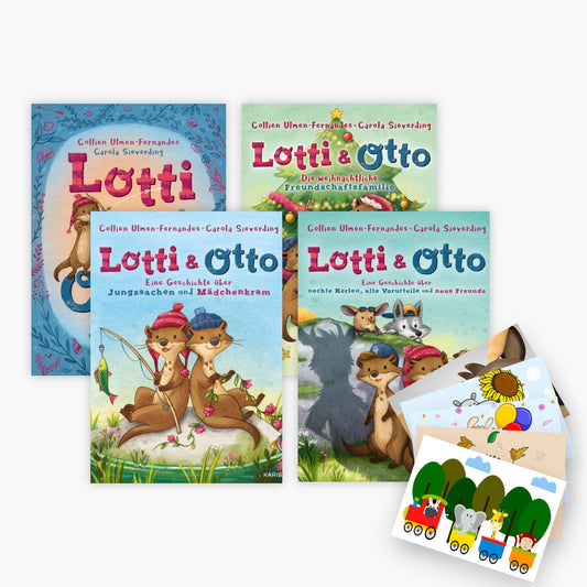 Lotti und Otto Band 1-4 plus 1 exklusives Postkartenset