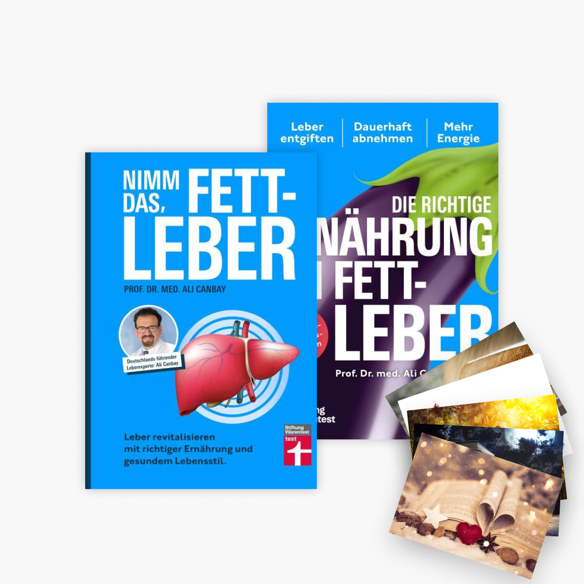 Nimm das, Fettleber + Die richtige Ernährung bei Fettleber plus 1 exklusives Postkartenset