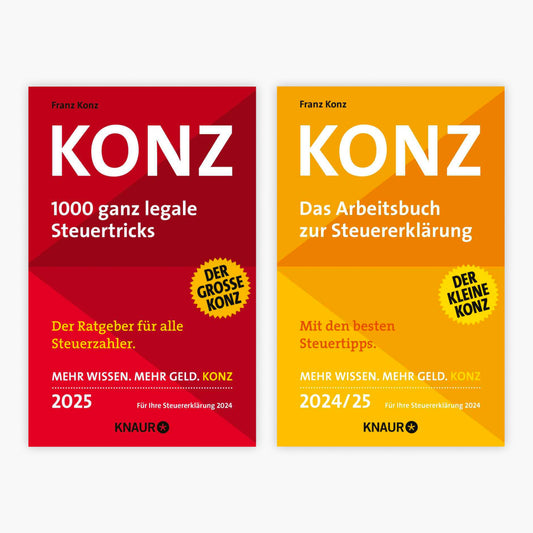 Konz: 1000 ganz legale Steuertricks + Das Arbeitsbuch zur Steuererklärung + 1 exklusives Postkartenset