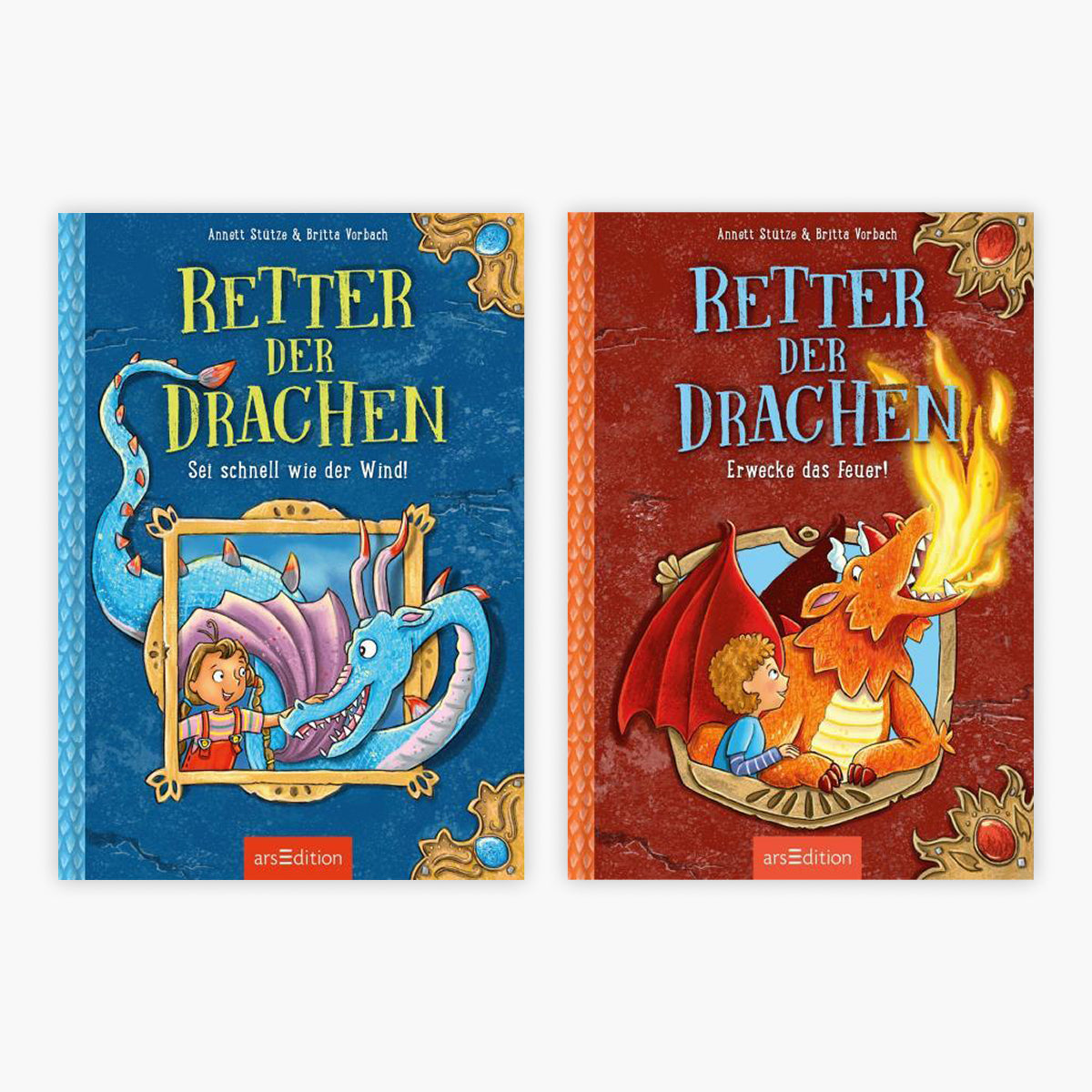 Die Retter der Drachen-Reihe Band 1+2 plus 1 exklusives Postkartenset