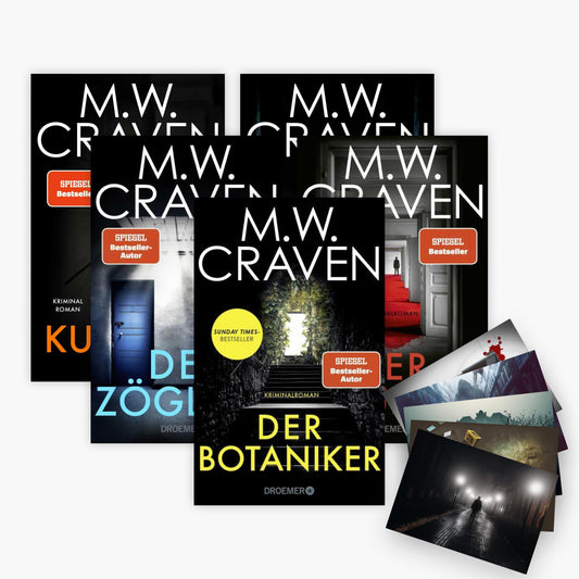 Der Botaniker + Der Zögling + Der Gourmet  + Der Kurator + Die Witwe + 1 exklusives Postkartenset