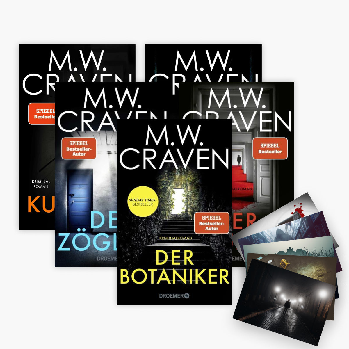 Der Botaniker + Der Zögling + Der Gourmet  + Der Kurator + Die Witwe + 1 exklusives Postkartenset