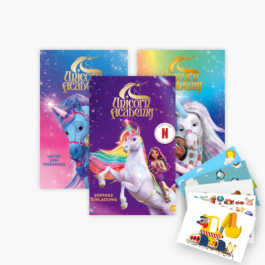 Die Unicorn-Academy-Reihe Band 1-3 im Set + 1 exklusives Postkartenset