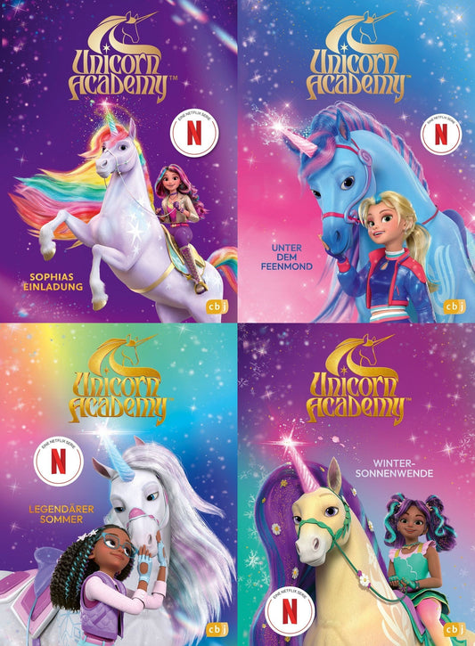 Die Unicorn-Academy-Reihe Band 1-4 im Set + 1 exklusives Postkartenset