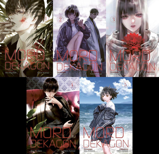 Die Mord im Dekagon-Reihe Band 1-5 plus 1 exklusives Postkartenset