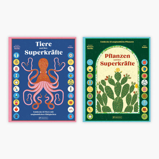 Tiere und ihre Superkräfte + Pflanzen und ihre Superkräfte + 1 exklusives Postkartenset