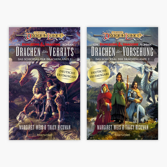 Das Schicksal der Drachenlanze Band 1+2 plus 1 exklusives Postkartenset