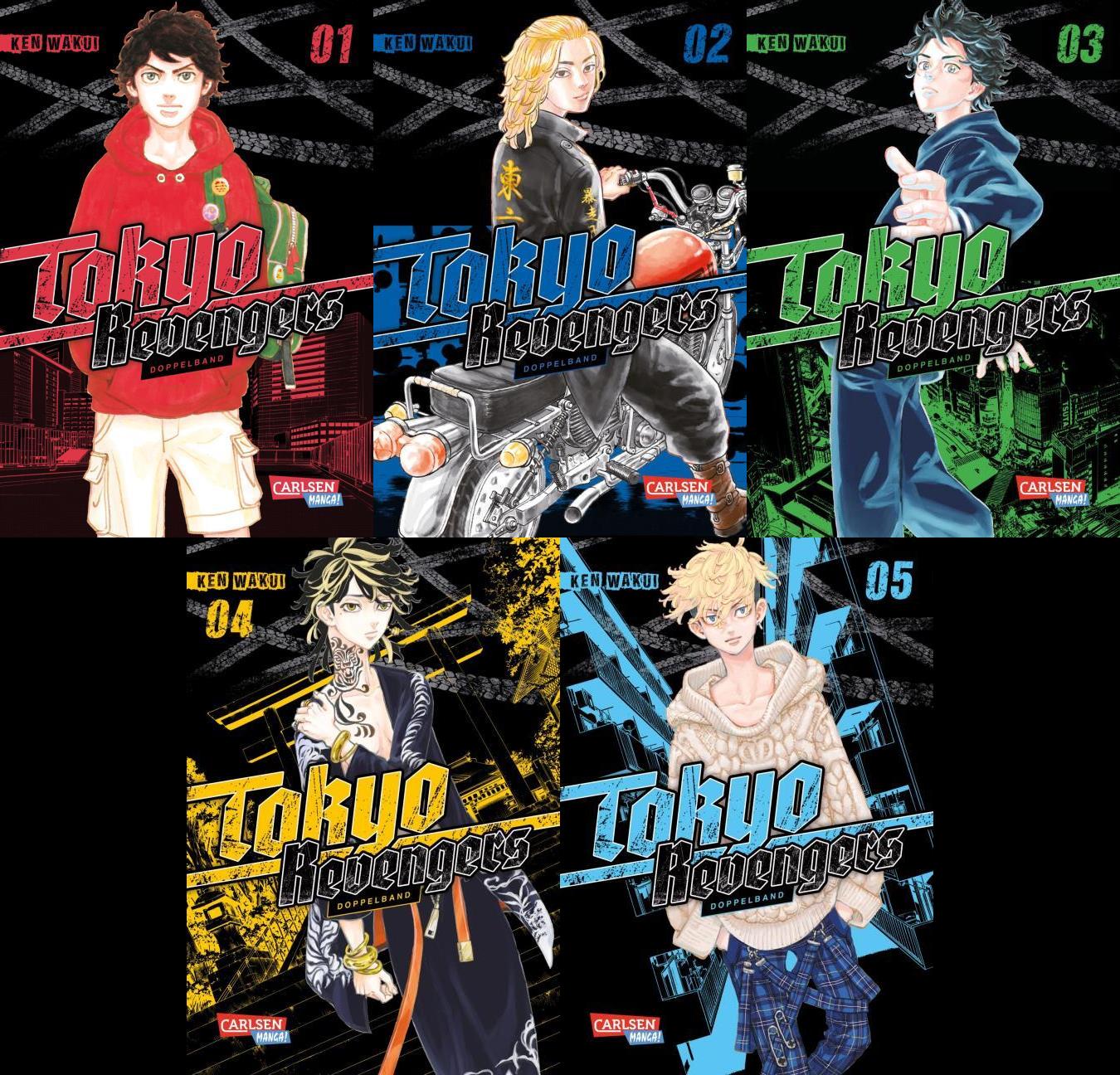 Tokyo Revengers Band 1-5 in 5 Doppelbänden + 1 exklusives Postkartenset