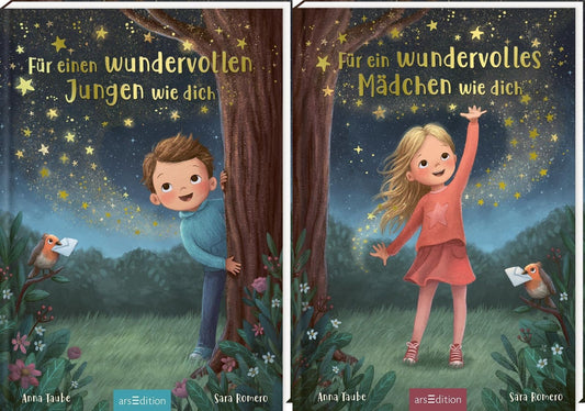 Für einen wundervollen Jungen wie dich + Für ein wundervolles Mädchen wie dich + 1 exklusives Postkartenset