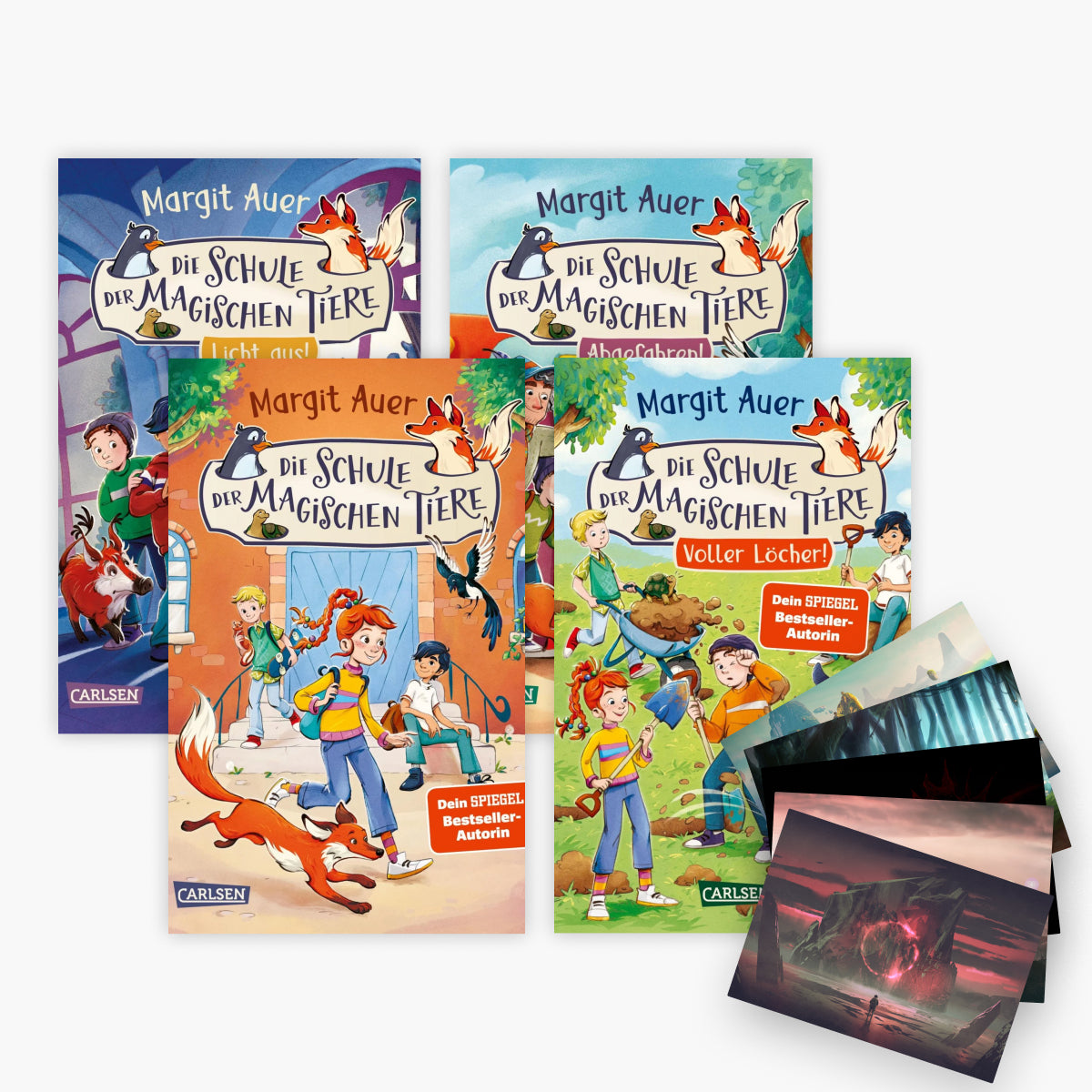 Die Schule der magischen Tiere Band 1-4 in der Neuausgabe + 1 exklusives Postkartenset