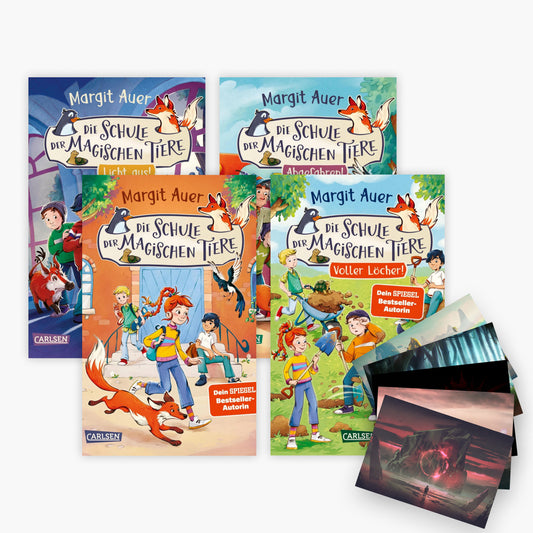 Die Schule der magischen Tiere Band 1-4 in der Neuausgabe + 1 exklusives Postkartenset