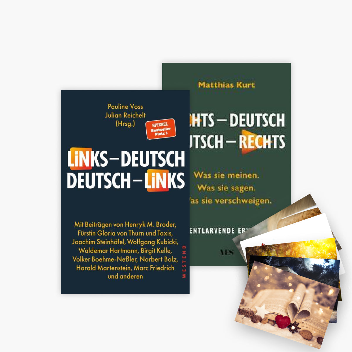 Links - Deutsch / Deutsch - Links + Rechts - Deutsch / Deutsch - Rechts + 1 exklusives Postkartenset