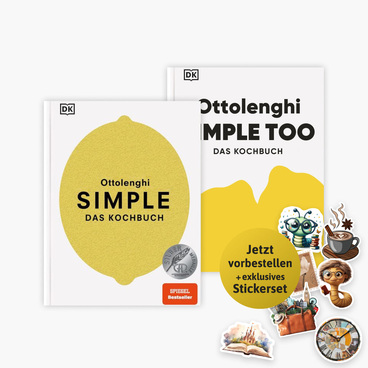 Ottolenghi Kochbuch-Set: Simple + Ottolenghi Simple too + 1 exklusives Stickerset