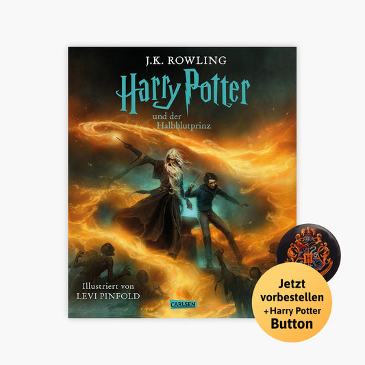 Der 6. Band der Harry Potter Schmuckausgaben: Der Halbblutprinz + 1 original Harry Potter Button