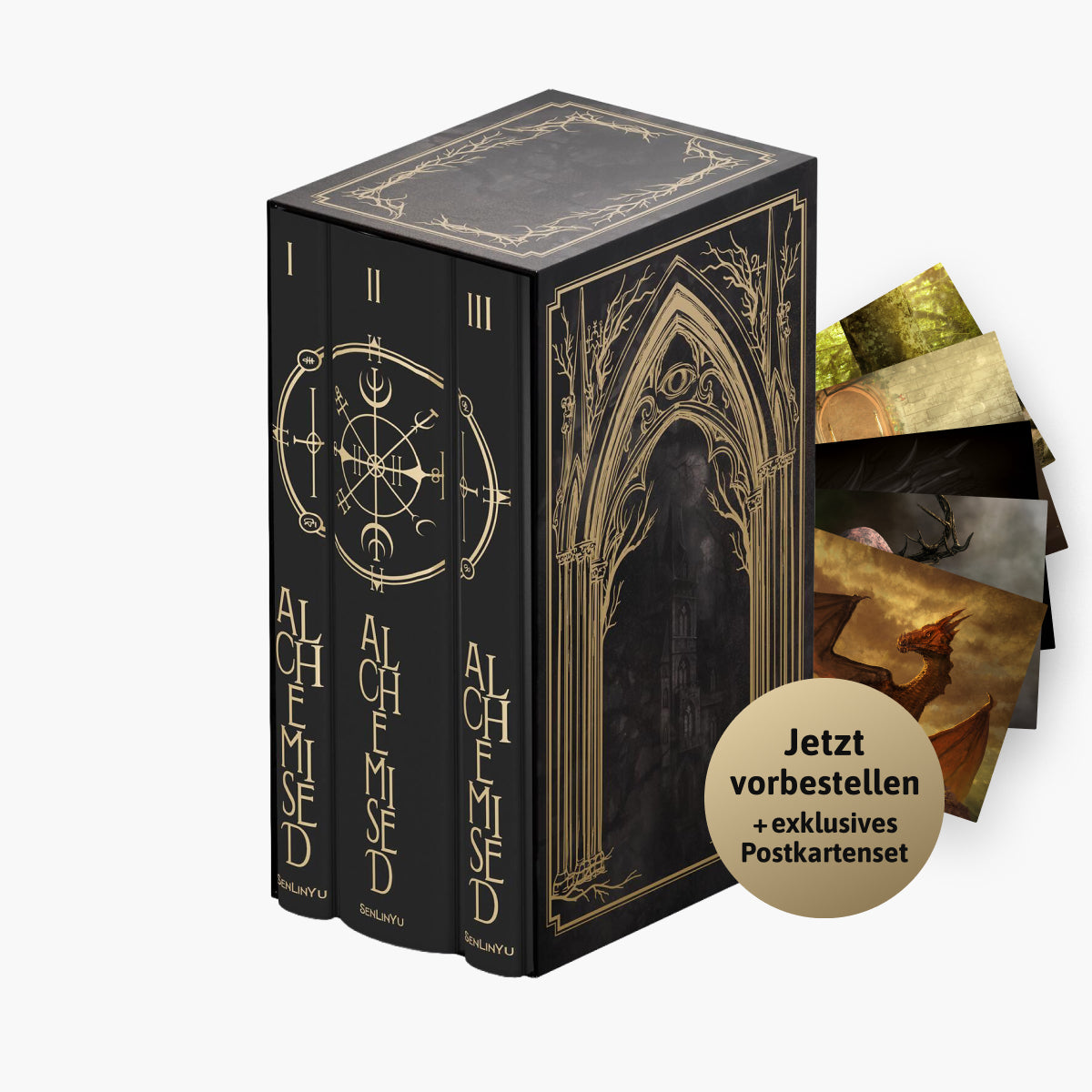 Alchemised als hochwertige Schmuckausgabe im Schuber + 1 exklusives Postkartenset