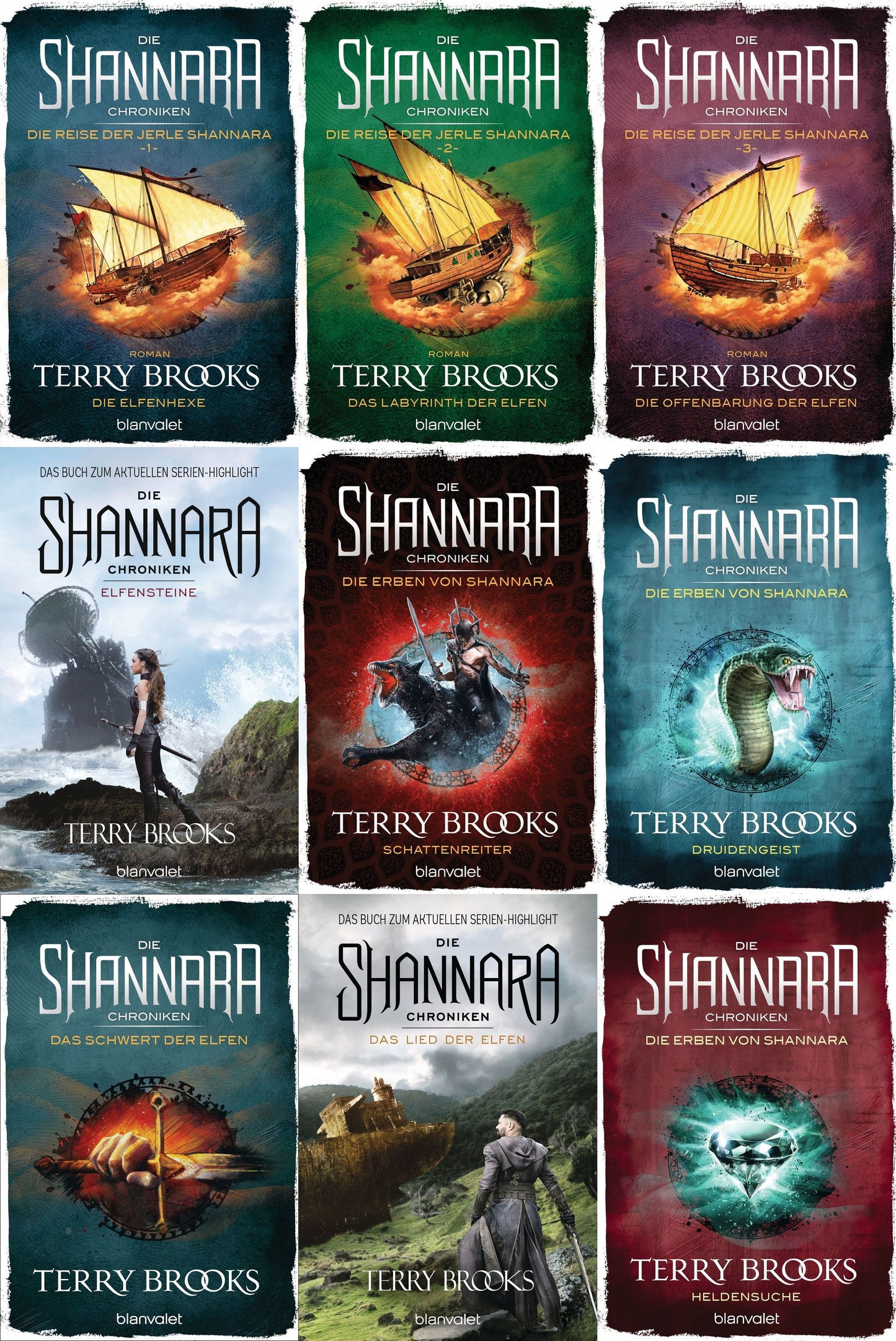 Konvolut Shannara-Chroniken in 9 Bänden plus 1 exklusives Postkartenset