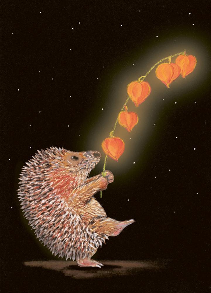 Laternen-Igel Postkarte VE 10