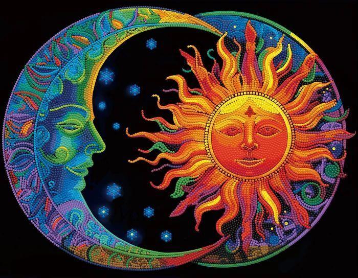 DIAMOND DOTZ - Diamond Painting Neon Sonne Mond