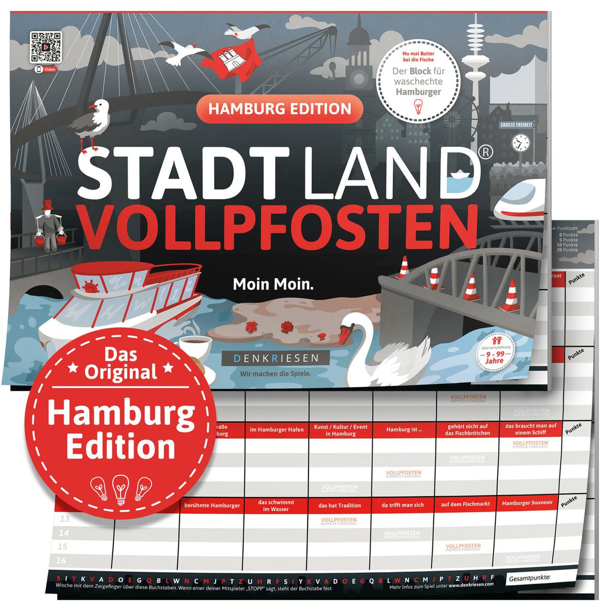 DENKRIESEN - STADT LAND VOLLPFOSTEN® - HAMBURG EDITION - \"Moin Moin.\" - A4