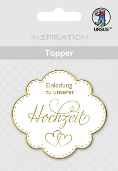 URSUS 8 Topper \"Einladung zu unserer Hochzeit\", weiß/gold