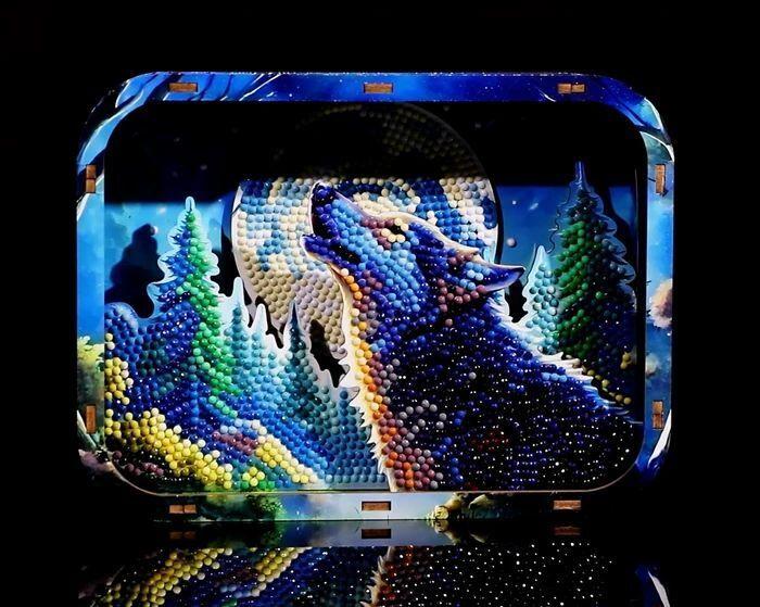 DIAMOND DOTZ - Diamond Painting Box Wolf mit Vollmond