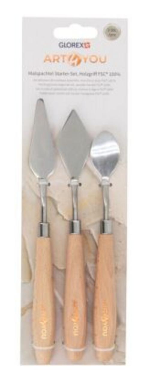 Malspachtel Starter-Set 3 Spachtel, Holzgriff FSC