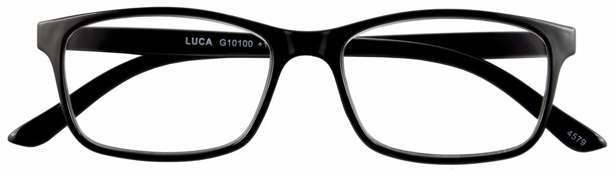 Lesebrille LUCA, schwarz, +2.50 dpt mit Etui