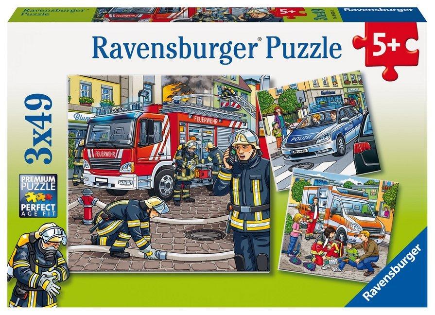 Kinderpuzzle 3x49 Teile - Helfer in der Not