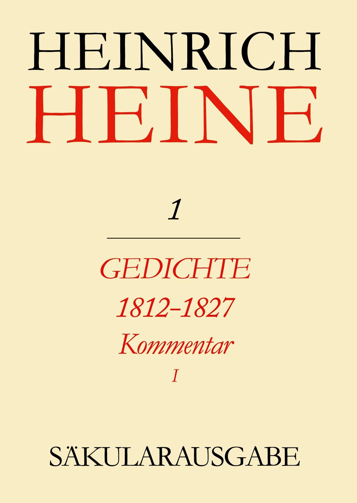 Gedichte 1812-1827. Kommentar