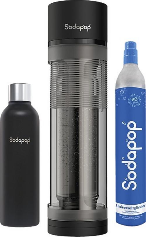 SODAPOP Wassersprudler Logan mit Edelstahlflasche + CO -Zylinder