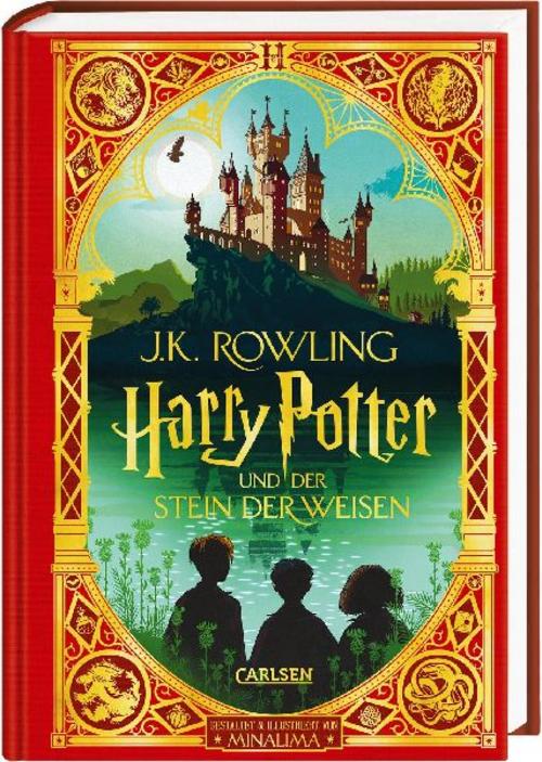 Harry Potter und der Stein der Weisen: MinaLima-Ausgabe (Harry Potter 1): farbig illustrierte Prachtausgabe mit Goldprägung und zauberhaften Papierkunst-Elementen zum Ausklappen
