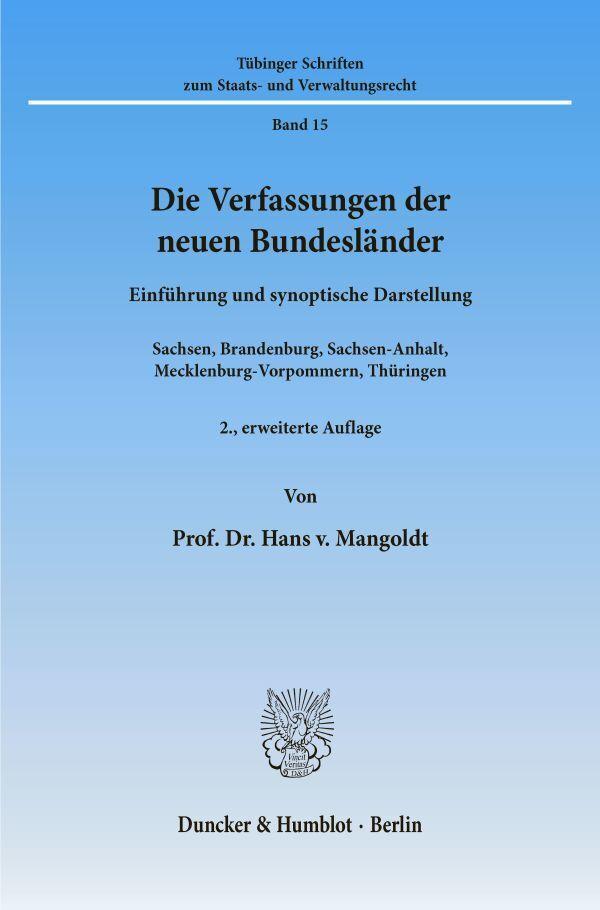 Die Verfassungen der neuen Bundesländer.