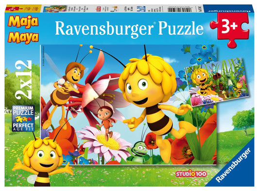 Kinderpuzzle 2x12 Teile - Biene Maja auf der Blumenwiese
