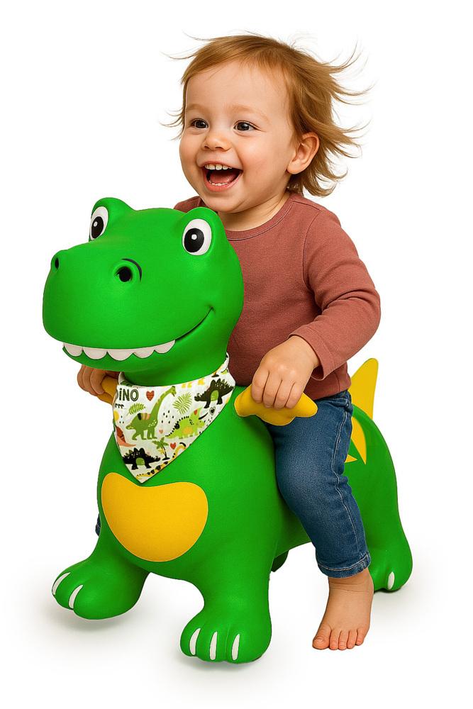 Hüpftier Dino mit Flügel HoppyDoo grün mit Pumpe