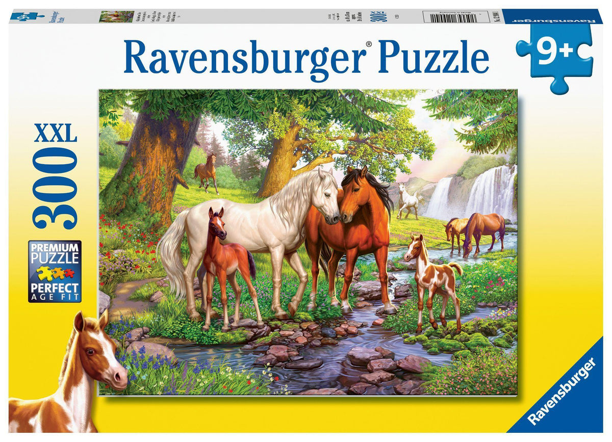 Kinderpuzzle 300 XXL Teile - Wildpferde am Fluss
