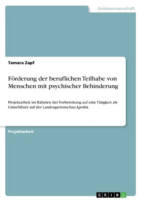 Förderung der beruflichen Teilhabe von Menschen mit psychischer Behinderung