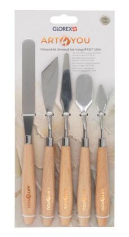 Malspachtel Universal Set 5 Spachtel, Holzgriff FSC