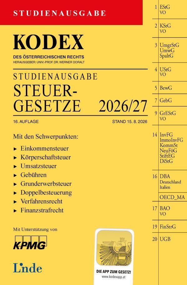 KODEX Studienausgabe Steuergesetze 2026/27