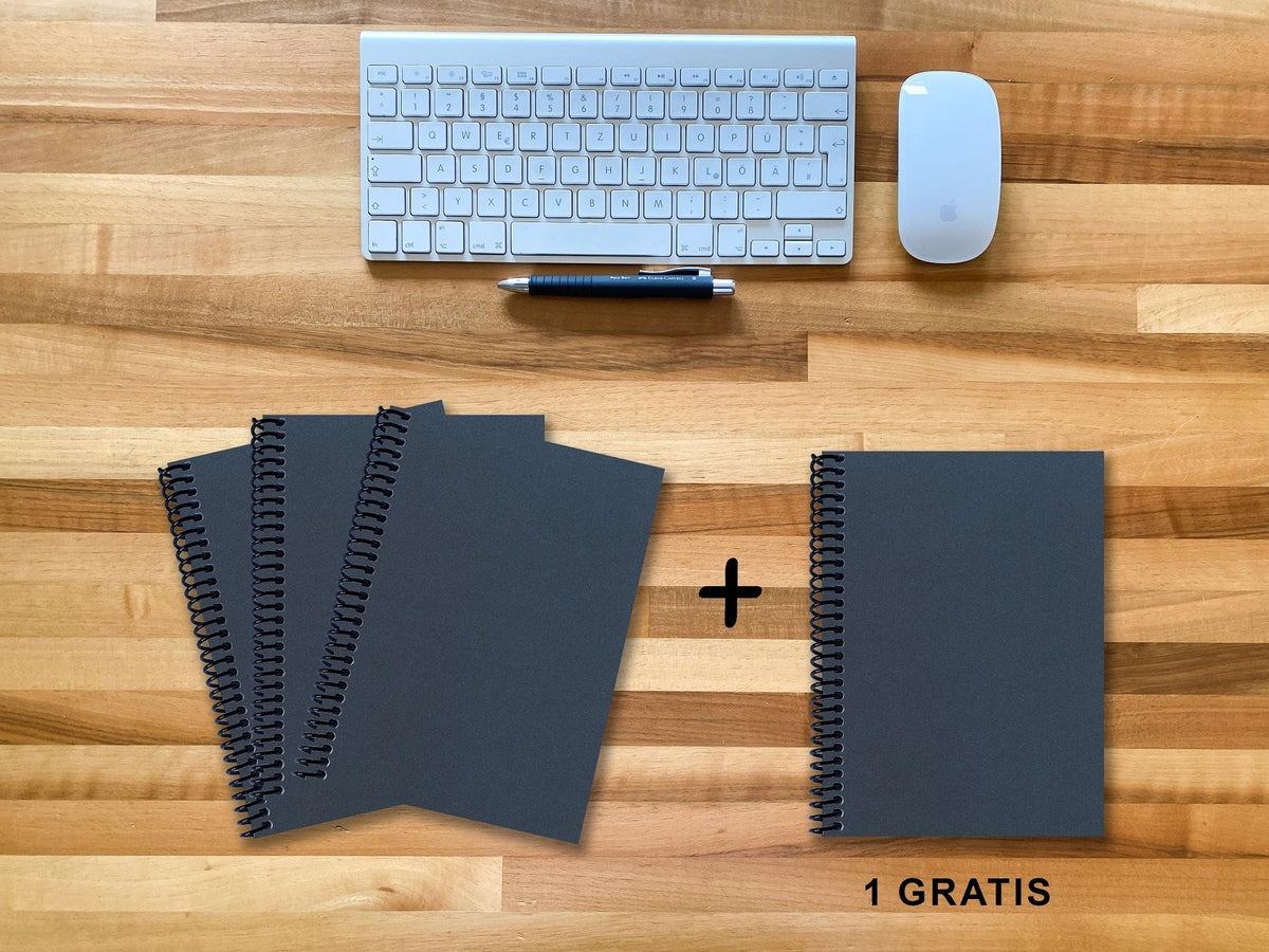 A 5 Notizbuch - Set, 3+1 gratis, Luxury 80 Seiten BLAU NEW LAPISLAZULI GLITTER-OPTIK, to do