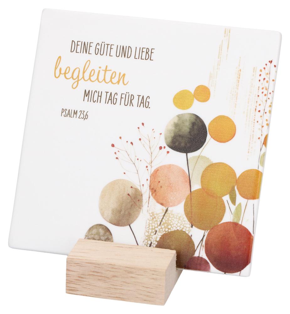 Porzellantafel zum Aufstellen - Tag für Tag geborgen