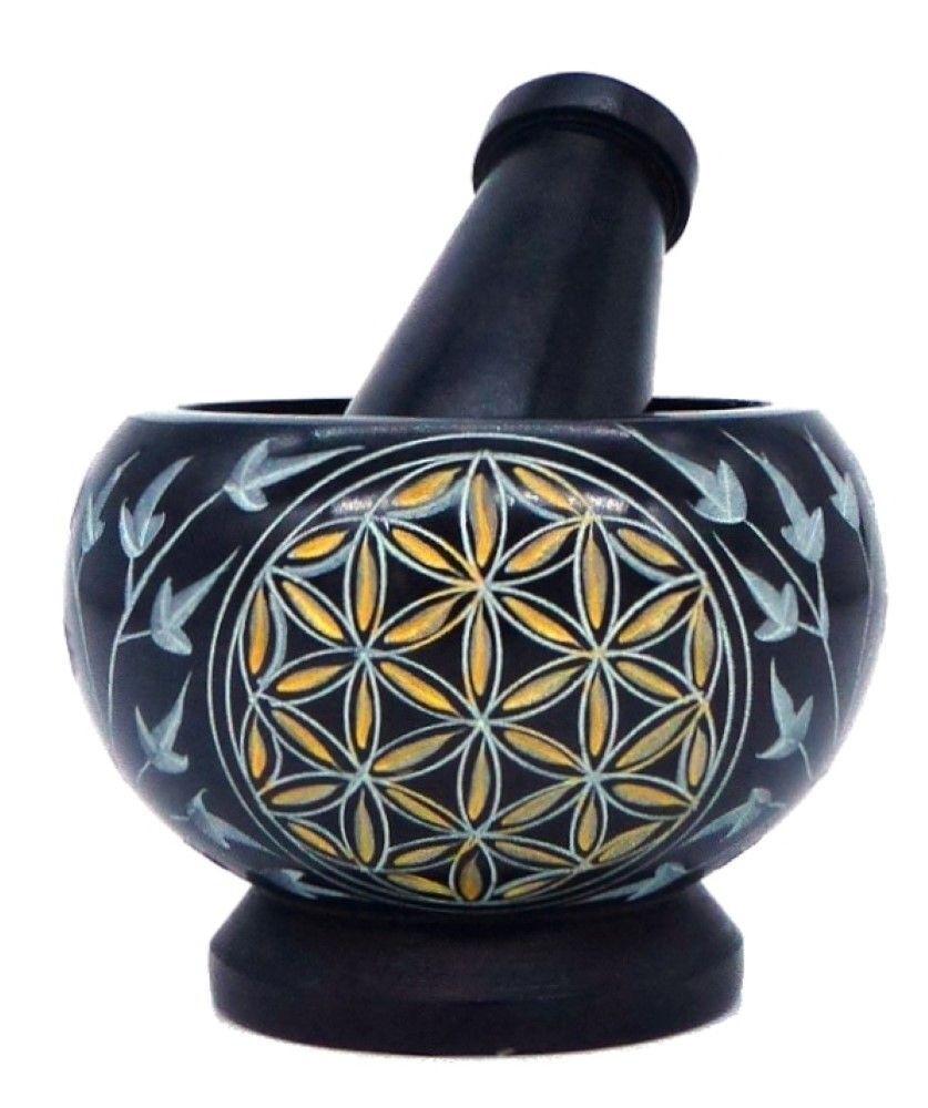 Mörser \"Blume des Lebens\" gold