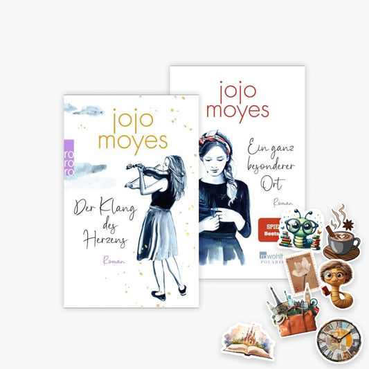 Buch Der Klang des Herzens und Ein ganz besonderer Ort von Jojo Moyes mit exklusivem Stickerset bei Buchserien.de