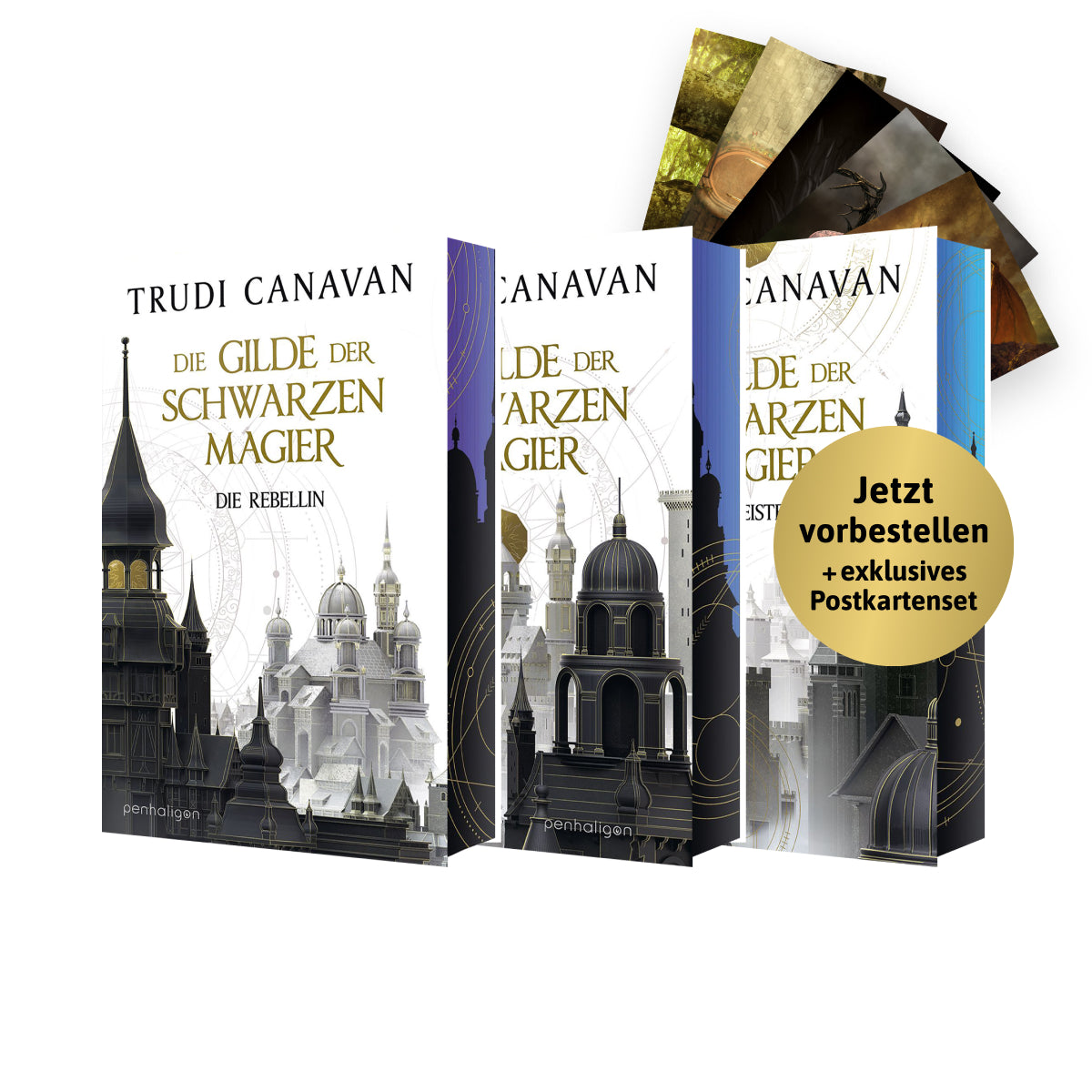Die Gilde schwarzen Magier Band 1-3 in der Jubiläumsausgabe mit Farbschnitt + 1 exklusives Postkartenset