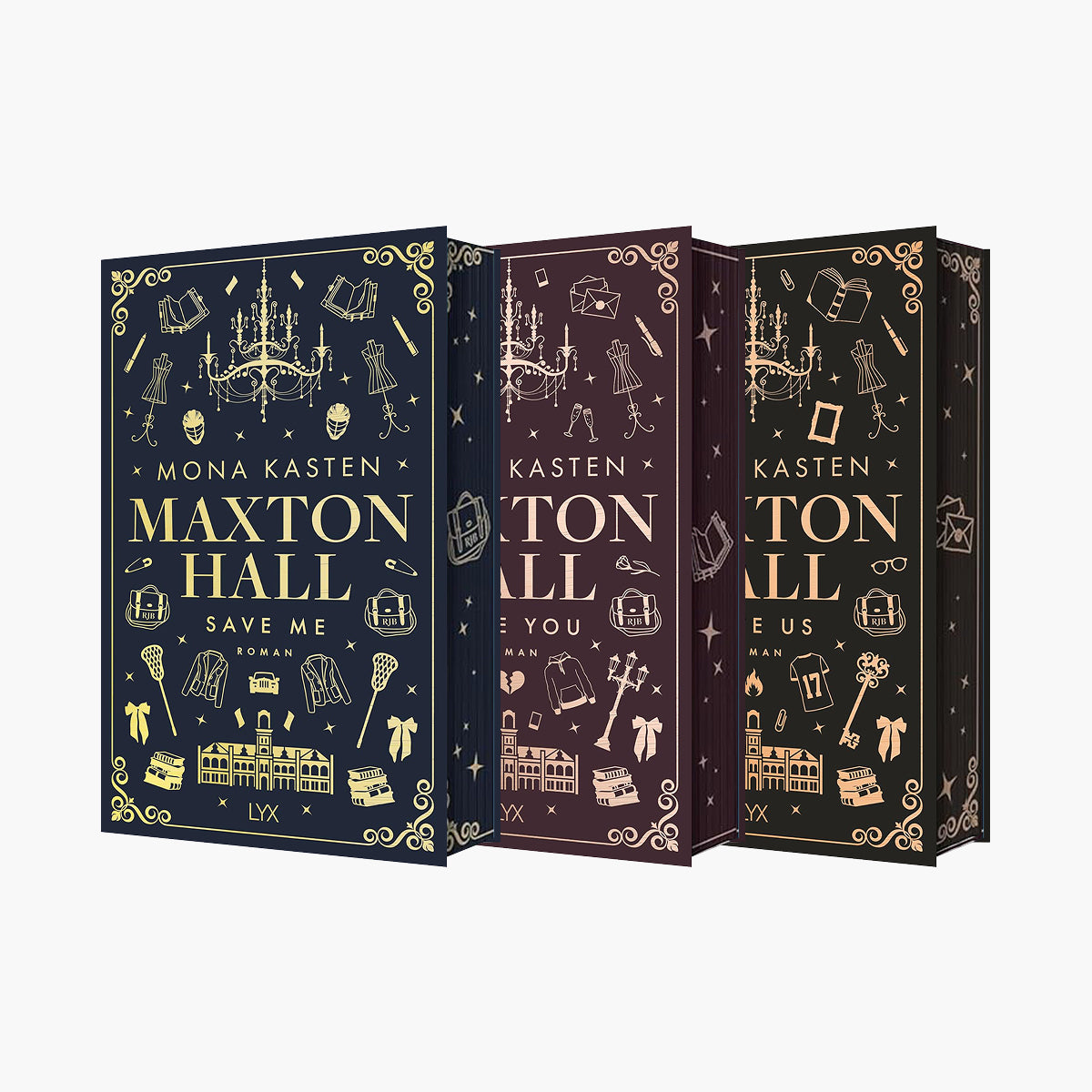 Die Maxton Hall-Reihe von Mona Kasten - Farschnitt-Edition Band 1-3 bei Buchserien.de