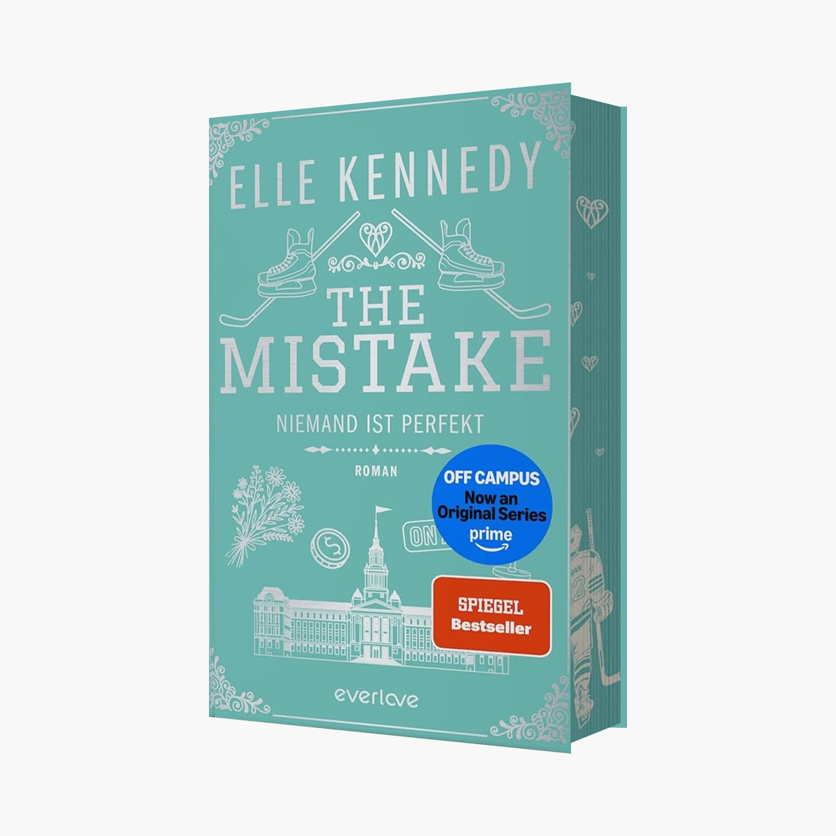 Die Off-Campus-Reihe Special Edition, Band 1-4, von Elle Kennedy, mit dem Roman "The Mistake".