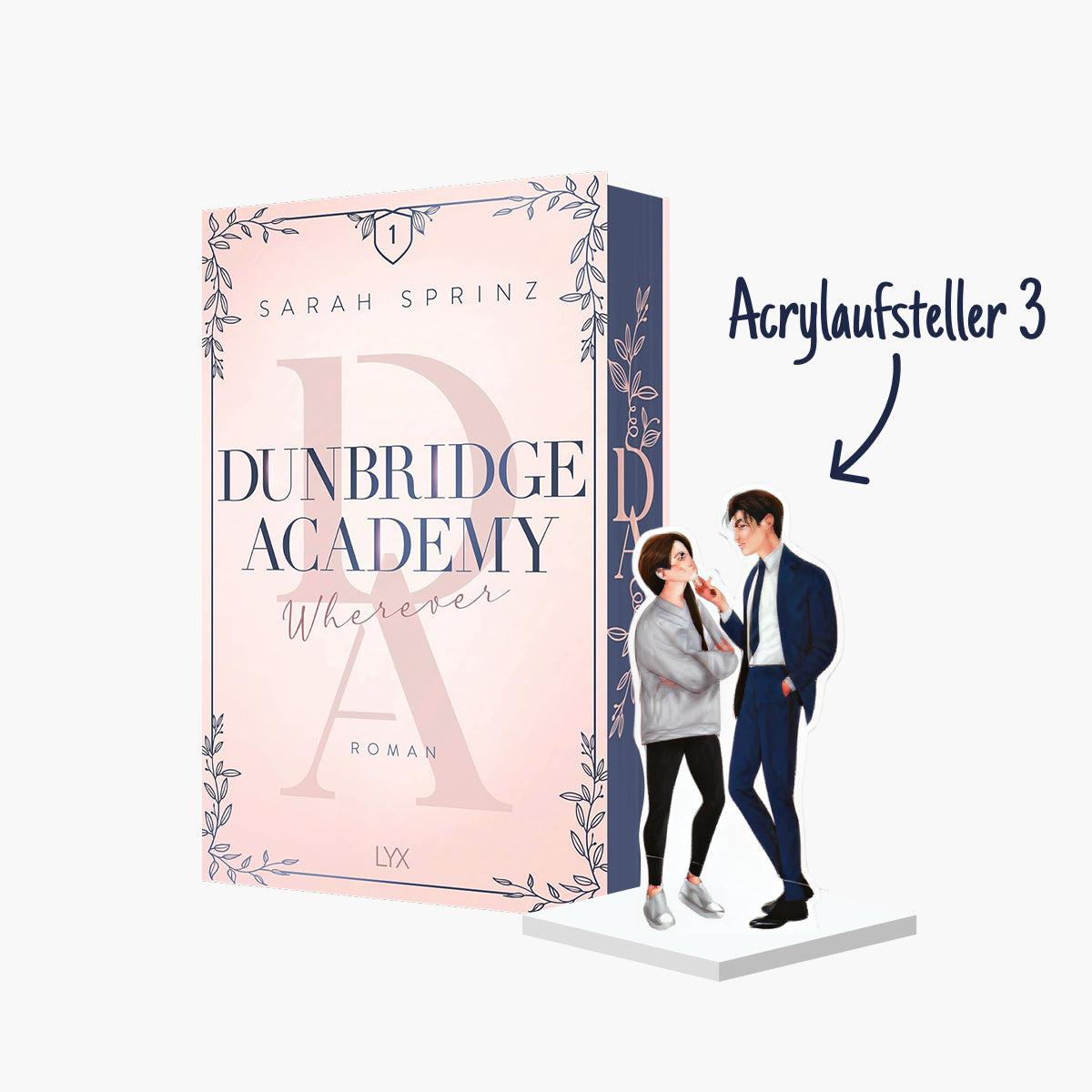 Acrylaussteller 3 Anytime zur Dunbridge Academy 2.0-Reihe von Sarah Sprinz – Charakterfiguren als Acrylfigur bei Buchserien.de