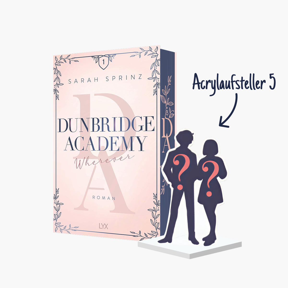 Acrylaussteller 5 Wherever zur Dunbridge Academy 2.0-Reihe von Sarah Sprinz – Mystery-Acrylfigur mit unbekannten Charakteren bei Buchserien.de